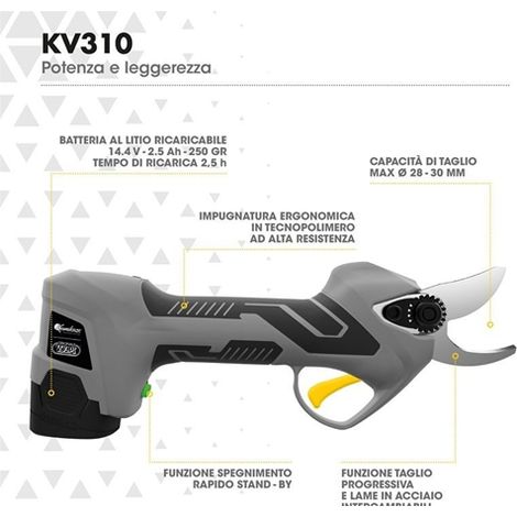 FORBICI DA POTATURA ELETTRONICHE CORDLESS KAMIKAZE BATTERIA LITIO VOLPI (1/4)