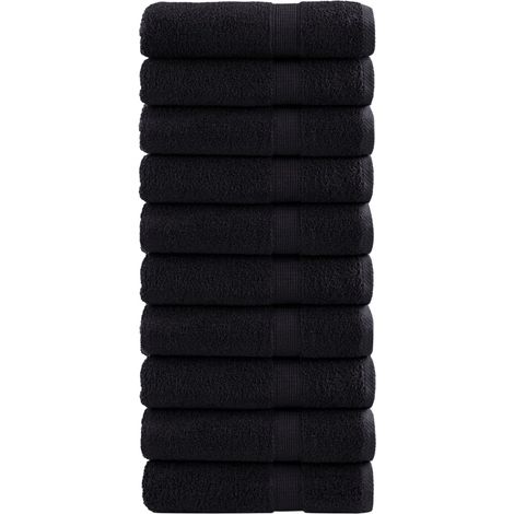 Premium Badetücher SOLUND 10 Stk. Schwarz 100x150 cm 600 g/m²