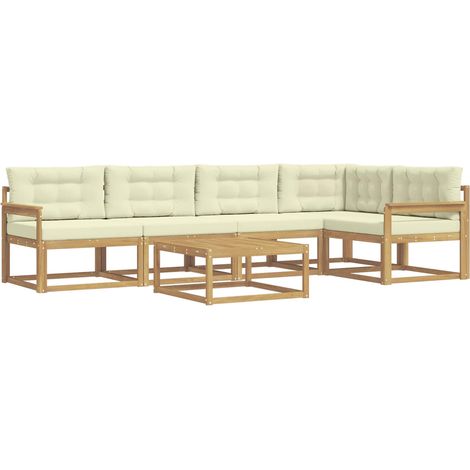 Outdoor Sofa Set 6 pcs White and Cream 79 x 79 x 37 cm vidaXL (1/5)