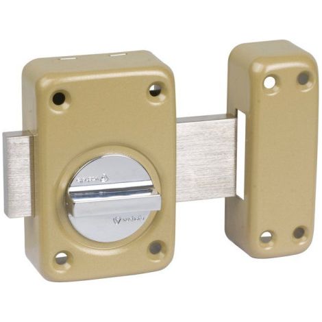 Verrou à bouton Radialis V136 à bouton 7740NT pêne de 110 cylindre de 45mm bronze - VACHETTE - 27309000