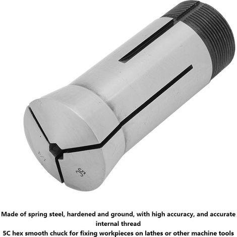 Mandrin à pince hexagonale 5C acier ressort haute précision pour tour fraiseuse CNC accessoires de fixation (1/4") (1/5)
