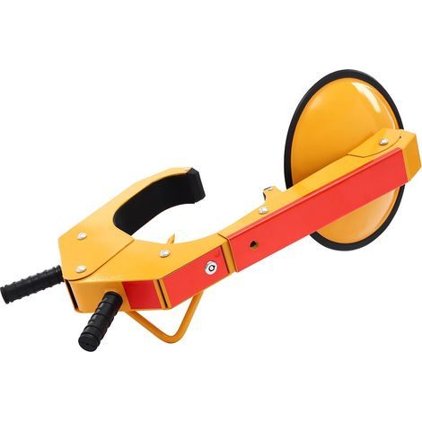 Sabot de roue réglable pour remorque - Protection en PVC - Anti-perçage - Rouge/jaune (1/5)