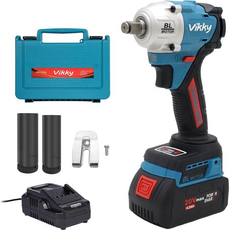 Tournevis de soulèvement sans fil 1/2" (350 Nm, 20 V, 4,2 Ah) Moteur sans balais – Réglage de la vitesse à 4 niveaux, arrêt automatique, lumière LED, construction légère 1,1 kg pour M12 (1/5)