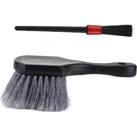 Set Brosse Nettoyage Pneu Voiture 2 Pièces, Brosse Jante Mousse Douce pour Évents, Tableau de Bord, Détail Auto (1/5)