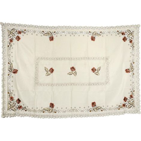 Nappe brodée d'Europe, idéale pour la table à manger, les mariages, la cuisine ou la décoration de salle à manger, 150 x 220 cm. (1/5)