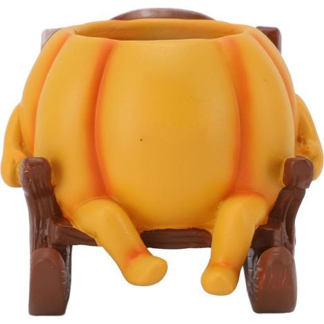 Pot de fleurs en résine en forme de citrouille souriante, résistant aux intempéries, pour le jardinage intérieur et extérieur, style fauteuil à bascule (1/5)
