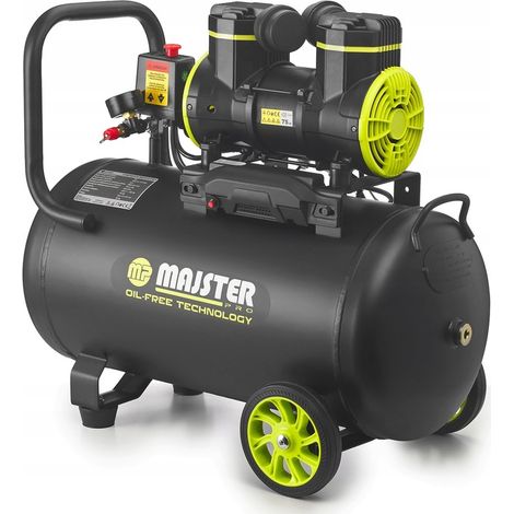 Geräuschloser, ölfreier Kolbenkompressor MAJSTER 50L 8bar