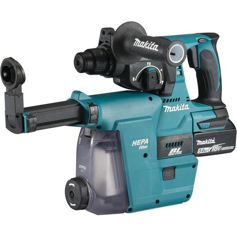 DHR242RTJW SDS Plus BL Hammer Drill + Extractor 18V 2 x 5.0Ah Li-ion - MAKDHR242RTW