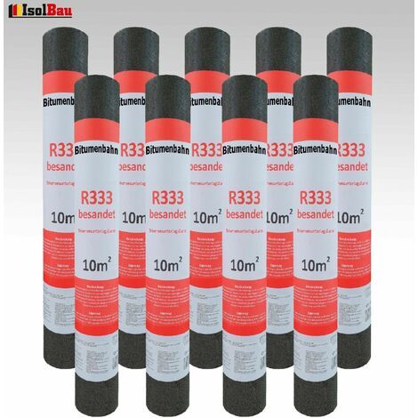 Dachpappe R333 Besandet 90m² 9 Rolle Bitumenbahn Bitumen-Dachbahn Markenware HQ (1/3)
