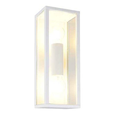 Applique murale d'extérieur terrasse aluminium blanc mat IP44 H 38 cm (1/5)