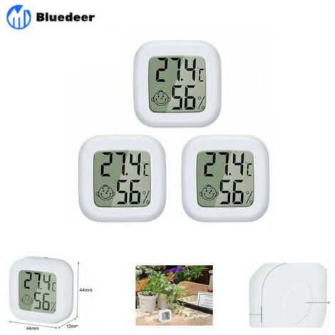 Mini LCD Thermomètre Hygromètre Interieur Numérique, Température Humidité de Haute Précision Portable -50 ℃ 70 ℃ 10% 99% RH Guazhuni (Blanc) 3 pièces (1/5)