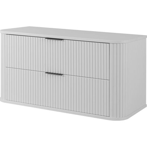 Mobile da bagno, Bianco Opaco, maniglia nera, 41,5 x 100 x 51,7 cm (1/5)