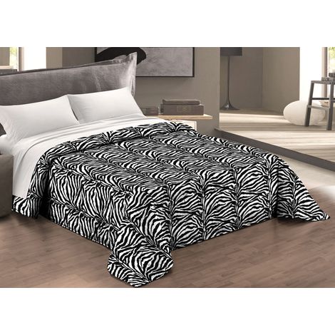 Trapunta Piumone Letto Invernale Imbottita 300gr Microfibra Scaldanotti Zebrato, misuraPiazza E MezzacoloreZebrato (1/5)