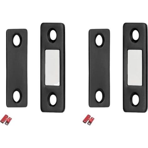 Serrure magnétique / verrous de porte magnétiques invisibles en acier inoxydable, lot de 2, noir (1/5)