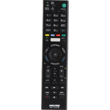 Fernbedienung für Smart-TVs, kompatibel mit den Modellen RMt TX100D, RMt TX101J, RMt TX102U, RMt TX102D und RMt TX101D. (1/5)