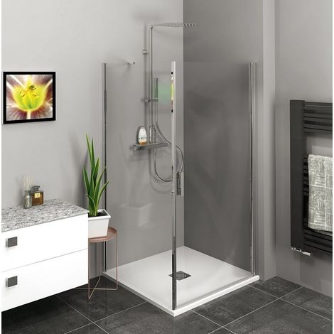 Polysan Zoom Line - Cabine de douche 100x90 cm, version G/D, Antidrop, verre transparent/chrome ZL1210ZL3290 (1/5)