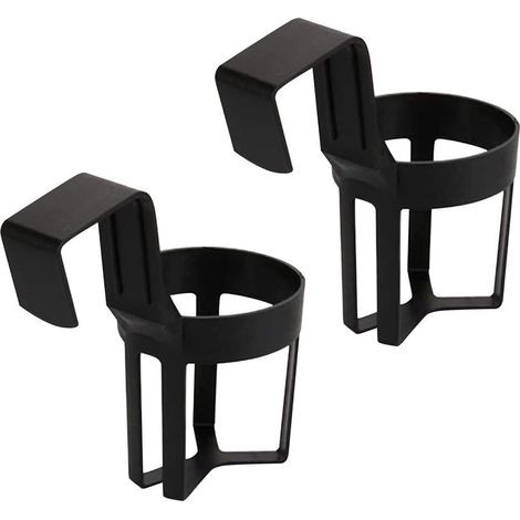 Un ensemble de 2 porte-bouteilles de voiture, noirs, installés à l'intérieur de la vitre du camion, avec porte-gobelets intégrés. (1/4)