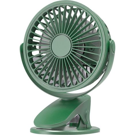 Ventilateur Clip - Batterie Rechargeable 2000 mAh - 3 Vitesses - Fixation Par Pince - USB-C - Pour Bureau Tapis De Course Espace Réduit - 1 Pièce
