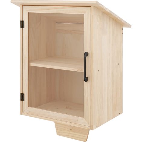 Mini bibliothèque 2 étagères – Bois pin + acrylique, 38×53 cm, charge 4 kg – Pour livres, magazines, petite déco – Design vitré (1/5)
