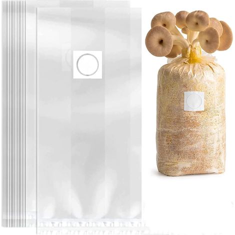 20 bolsas de cultivo de hongos con parches de filtro transpirables de 0,2 micrones, kit de bolsas de sustrato autoclave (32 x 50 cm de grosor 0,08 mm) (1/4)
