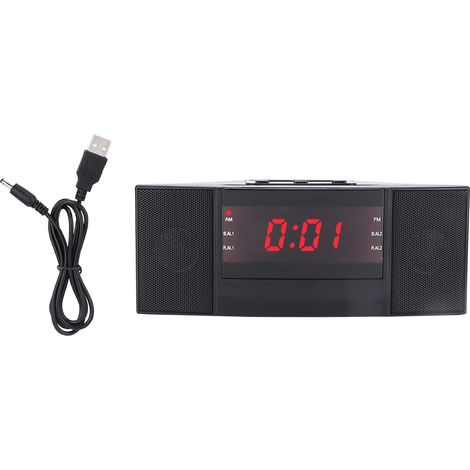 Digitales AM/FM-LED-Radiowecker mit Summer, Schlummerfunktion und Sleep-Timer sowie USB-Ladefunktion. (1/5)