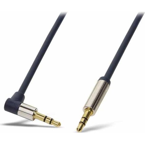 Logilink-Audiokabel, 3,5-mm-Klinkenstecker (90°) auf 3,5-mm-Klinkenstecker, blau, 1,5 m