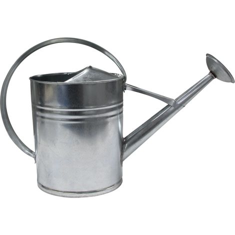 Winox – Arrosoir ovale 8 litres en acier galvanisé – Récipient étanche avec anse – Pomme d'arrosage démontable – Dimensions H 36 cm, L 20 cm