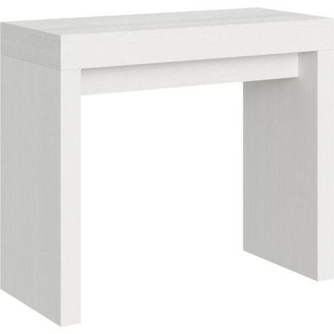 Console extensible blanche 40 à 196cm Ribo-Support 2 pieds (1/5)
