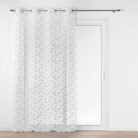 Panneau a oeillets 140 x 240 cm voile sable brode metallise edna Argent (1/5)