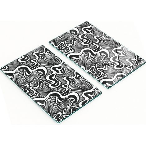 Tableros de vidrio duraderos y elegantes con un patr贸n abstracto de conchas marinas, 2x30x52 cm.