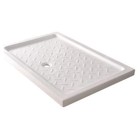 ONDEE - Plato de ducha MERI - relieves antideslizantes - Gres - Blanco - 80x120x6,5cm
