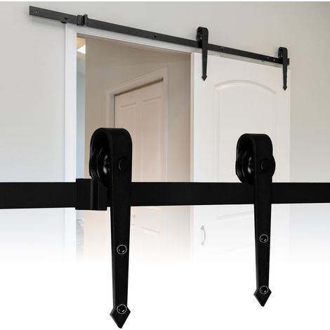 Randaco Sistema per porte scorrevoli 363 cm Kit per porte scorrevoli Binario per porte scorrevoli Forato 35-46 mm di larghezza Freccia
