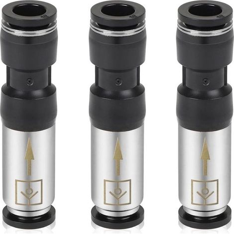 3 x Clapets Anti-Retour Pneumatiques 10 mm Connecteur d'Air Comprimé, Pneumatique Vanne Raccords Unidirectionnel en Acier Inoxydable pour une Connexion Rapide des Conduites d'Air (1/5)