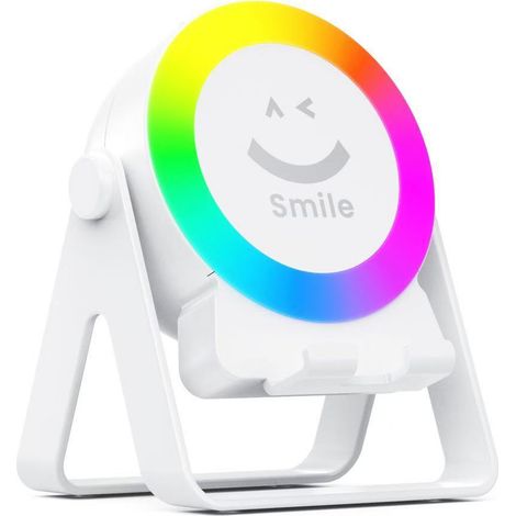 Lampe de bureau RGB, support de téléphone portable à induction, enceinte Bluetooth sans fil, enceinte portable, caisson de basses de bureau (1/5)