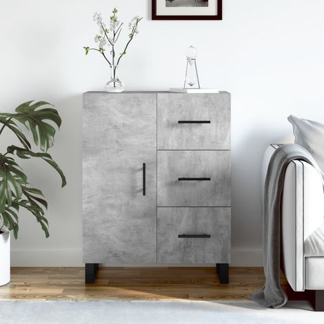 Buffet bas,Buffet Commode industriel gris béton 69,5x34x90 cm bois d'ingénierie -QS55774 (1/5)