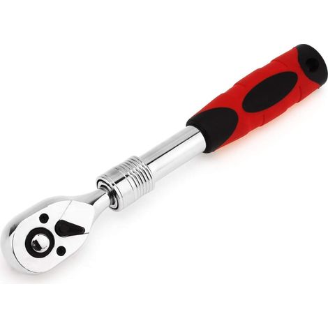 Chiave a cricchetto standard da 3/8", chiave a bussola telescopica flessibile ed estensibile a 72 denti, utensile manuale con chiavi a brugola