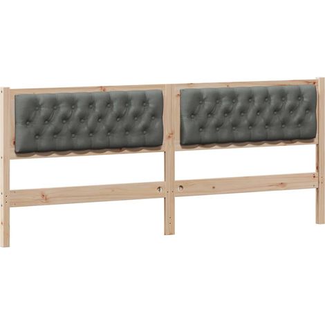 Tête de lit marron et gris foncé 200 cm Bois massif en pin (1/5)