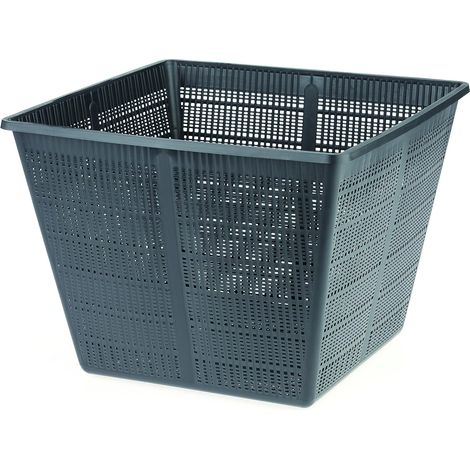 1 Panier à plantes carré 35 cm, plastique noir, pour bassin profond, aquatique (1/3)