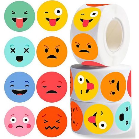 1500 Gommettes Smiley Enfant, Autocollants de Récompense pour Stickers Émotions pour Tableau de Comportement, Étiquettes Scolaires pour Classe (1/5)