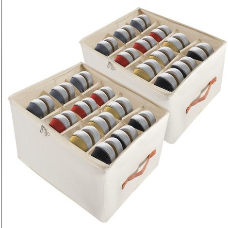 Youyijia 2 Pack Foldable Shoe Storage Box, Shoe Organiser for Closet, Shoe Storage Organiser with Clear Lids, Can Fit Ottoman, Shoe Organiser for Wardrobe (1/5)