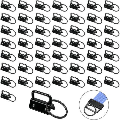 Clip metalliche per appendere - 26,5 mm - Accessori di ferramenta - Clip - 50 pezzi - Adatte per progetti di artigianato, per appendere corde e tessuti - Nere (1/5)