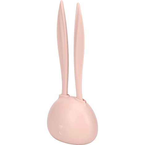 Lot de 2 tondeuses à sourcils multifonctions en forme de lapin, ergonomiques et de couleur rose pâle/gris. (1/5)