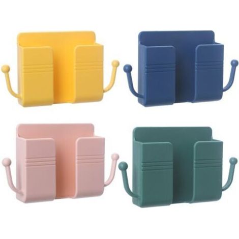Supporto da parete per cellulare, set di 4 scatole portaoggetti da parete per condizionatore, organizer da parete per telecomando, mini scatola portaoggetti per casa e ufficio (1/4)