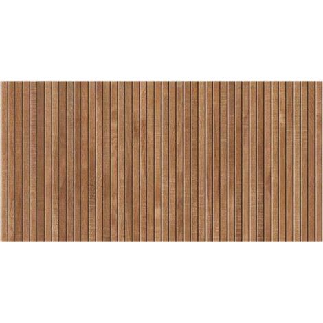 Aelle - Carrelage sol / mur effet bois bambou à relief 60x120 cm ARTWOOD RIBBON NUT - Vendu par boîte de 1.44 m²