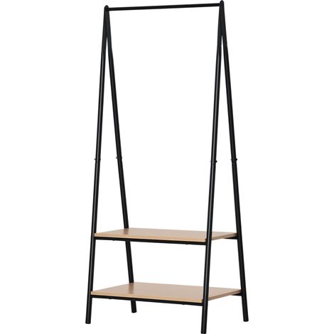 Appendiabiti triangolare 64 x 43 x 149 cm 2 ripiani con asta salva-spazio contemporaneo in MDF legno chiaro 210005778