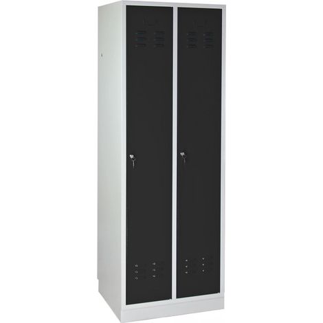 Armoire vestiaire 2 portes - Gris anthracite - 600 x 500 x 1775 mm