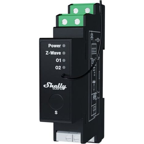 Shelly Shelly Wave PRO Shutter Relais pour rail DIN Z-Wave (1/4)
