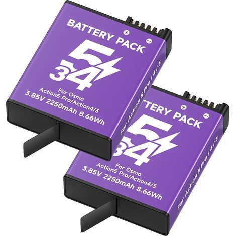 Batería recargable, cargador de doble ranura, diseño ligero, paquete de 2 baterías (1/2)