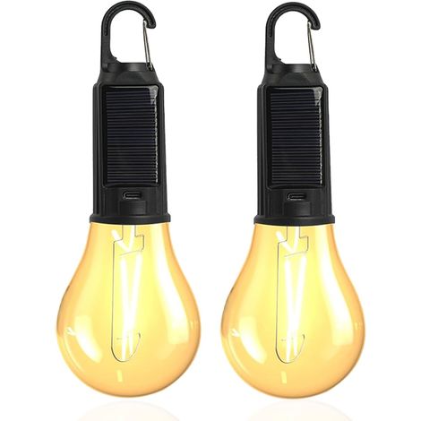 2er-Pack wiederaufladbare LED-Campingleuchte mit 3 Helligkeitsmodi, wasserdichte Campingleuchte für Camping, Stromausfall, Notfall, Angeln, Abenteuer [Energieklasse A] (1/5)