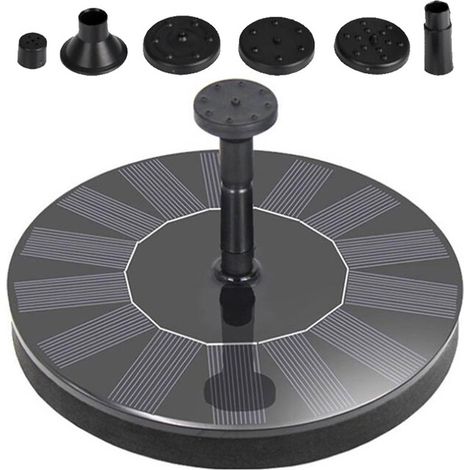 Fontaine solaire avec pompe à eau solaire pour bain d'oiseaux, petit bassin, aquarium et décoration de jardin et terrasse. (1/5)
